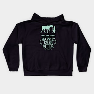 And She Lived Happily Ever After Equestrian Horse Kids Hoodie